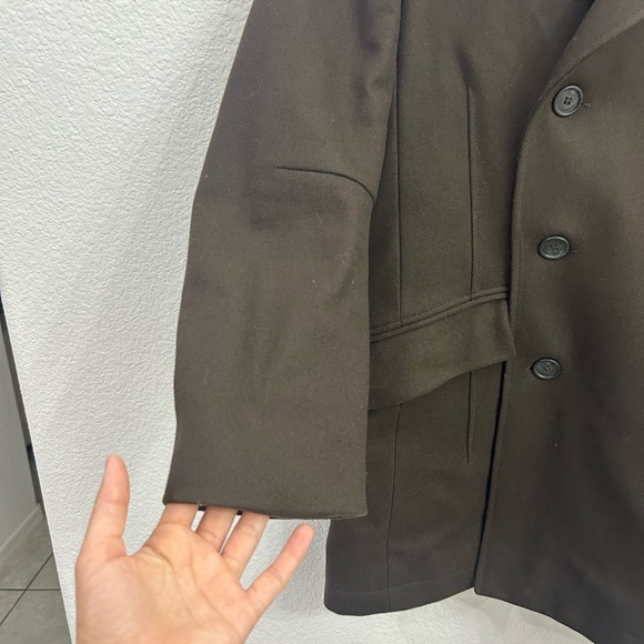 Reiss Small Brown Double Breasted Brown Wool Coat - Picture 2 of 10